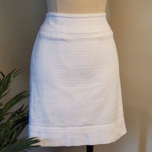 Talbots White Tweed Pencil Skirt 2P